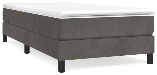 Rám postele s boxspringem tmavě šedá 100 x 200 cm samet 3120755