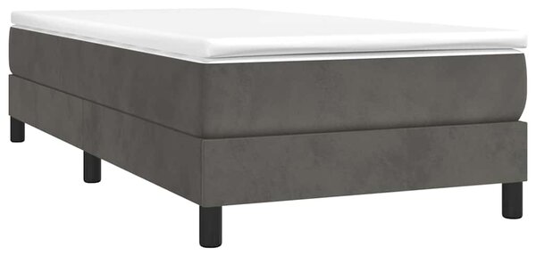 Rám postele s boxspringem tmavě šedá 100 x 200 cm samet 3120755