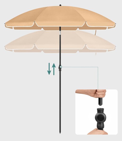 SONGMICS Plážový slunečník 160 cm béžový