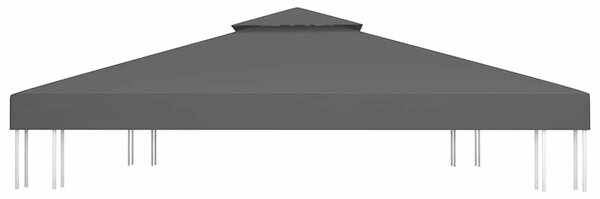 Dvojitá střecha na altán 310 g/m² 4 x 3 m černá 312075