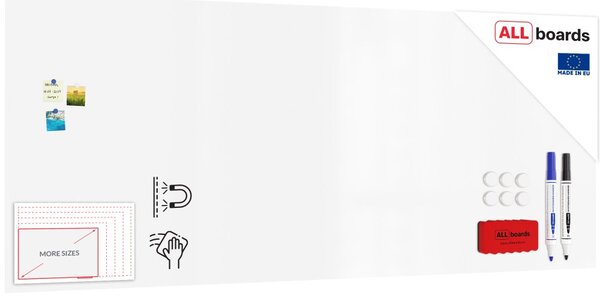Magnetická tabule SLIMboard bezrámová smazatelná za sucha 300x120 cm, PME300x120