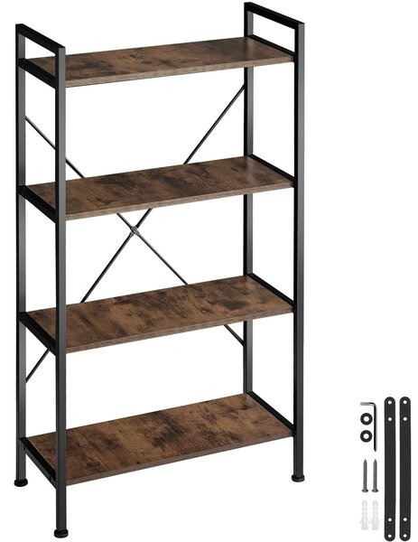 Tectake Regál Leeds industrial 67,5 x 31,5 x 121,5 cm - Industriální dřevo tmavé, rustikální