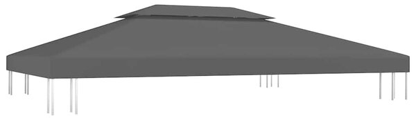 Dvojitá střecha na altán 310 g/m² 4 x 3 m černá 312075