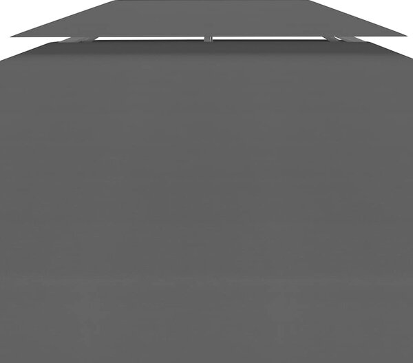 Dvojitá střecha na altán 310 g/m² 4 x 3 m černá 312075