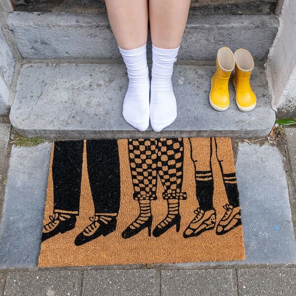 Rohožka z kokosového vlákna Feet 60 × 40 cm