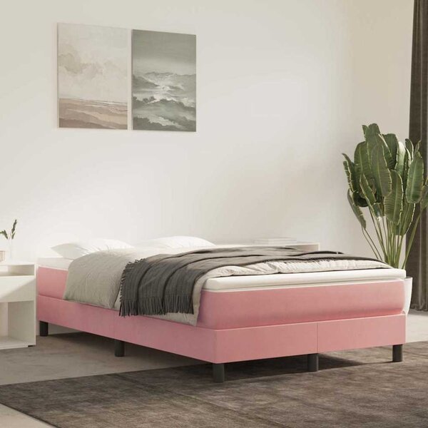 Rám postele s boxspringem růžový 120 x 200 cm samet 3120765