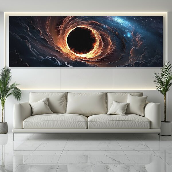 Obraz na plátně - Černá díra Adeler FeelHappy.cz Rozměr obrazu (Šířka x Výška): 120 x 40 cm