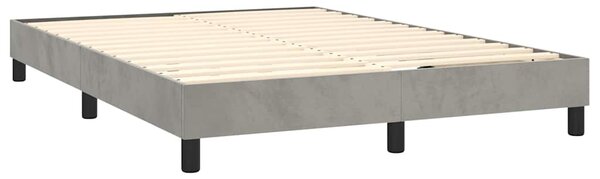 Box spring postel s matrací světle šedá 140x200 cm samet 3131201