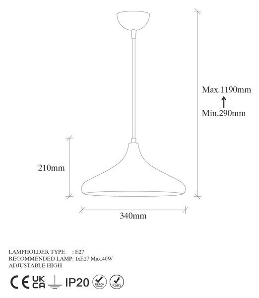 Závěsný lustr Barek - 11545, měděná