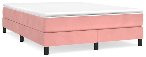 Rám postele s boxspringem růžový 140 x 190 cm samet 3120771