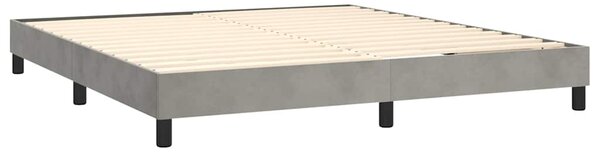 Rám postele s boxspringem světle šedý 160 x 200 cm samet 3120778