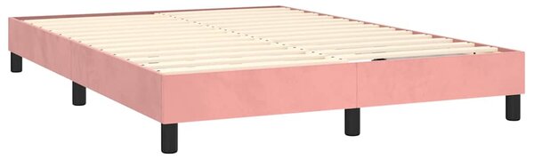 Rám postele s boxspringem růžový 140 x 190 cm samet 3120771