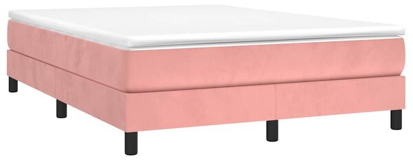 Rám postele s boxspringem růžový 140 x 190 cm samet 3120771