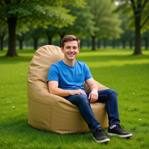 Sedací vak Primabag Porty nylon outdoor béžová