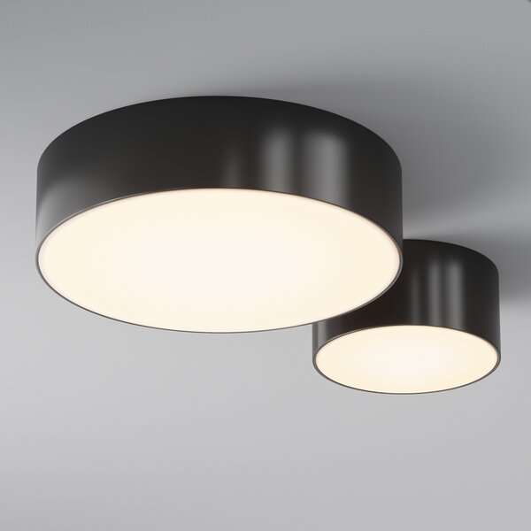 Maytoni Venkovní stropní LED svítidlo ZON, 24W, ⌀ 22 cm, 3000K, IP65 Barva: Černá