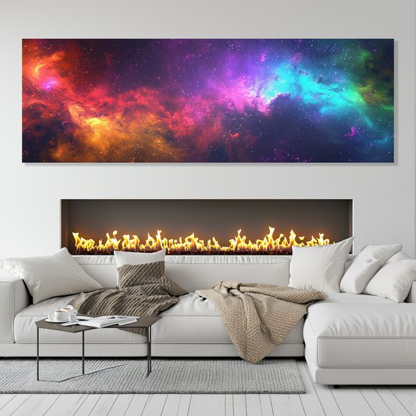 Obraz na plátně - Vesmírná galaxie Ulmeon FeelHappy.cz Rozměr obrazu (Šířka x Výška): 150 x 50 cm