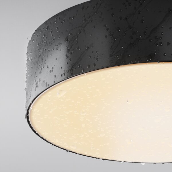 Maytoni Venkovní stropní LED svítidlo ZON, 24W, ⌀ 22 cm, 3000K, IP65 Barva: Černá