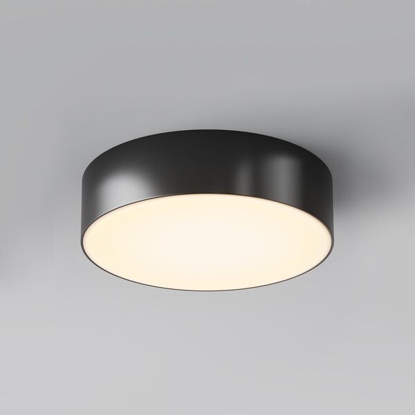 Maytoni Venkovní stropní LED svítidlo ZON, 24W, ⌀ 22 cm, 3000K, IP65 Barva: Černá