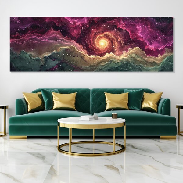 Obraz na plátně - Galaxie Sauger FeelHappy.cz Rozměr obrazu (Šířka x Výška): 90 x 30 cm