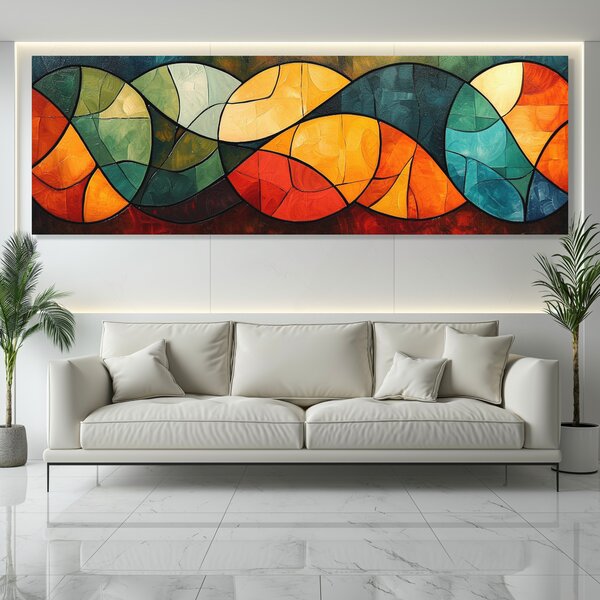 Obraz na plátně - Nekonečná symfonie, Abstrakce FeelHappy.cz Velikost obrazu (šířka x výška): 120 x 40 cm