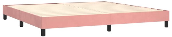 Rám postele s boxspringem růžový 200 x 200 cm samet 3120795