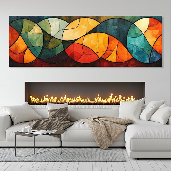 Obraz na plátně - Nekonečná symfonie, Abstrakce FeelHappy.cz Velikost obrazu (šířka x výška): 120 x 40 cm