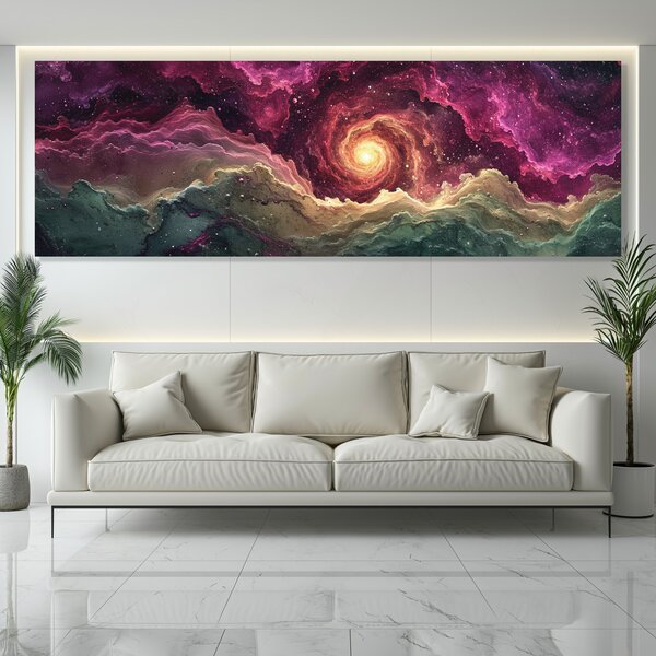 Obraz na plátně - Galaxie Sauger FeelHappy.cz Rozměr obrazu (Šířka x Výška): 90 x 30 cm
