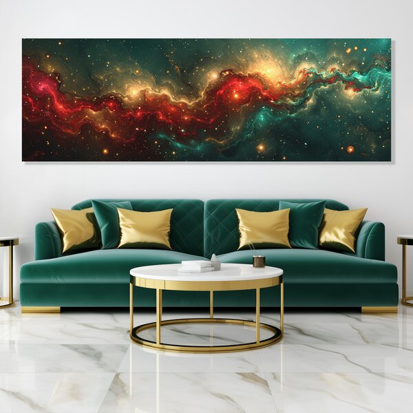 Obraz na plátně - Galaxie Rubeon FeelHappy.cz Rozměr obrazu (Šířka x Výška): 150 x 50 cm