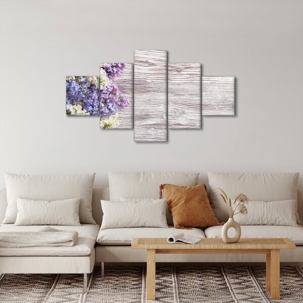 Obraz šeříků na dřevě (125x70 cm)