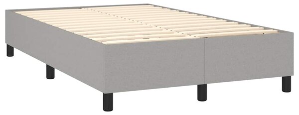 Box spring postel s matrací a LED světle šedá 120x200 cm textil 3134781