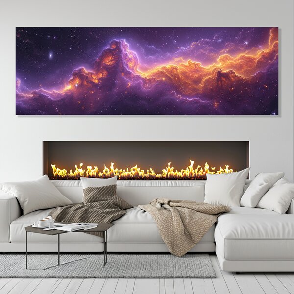 Obraz na plátně - Galaxie Peller FeelHappy.cz Rozměr obrazu (Šířka x Výška): 150 x 50 cm