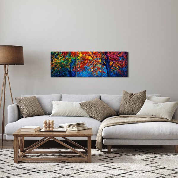 Obraz malby přírody (s hodinami) (90x30 cm)