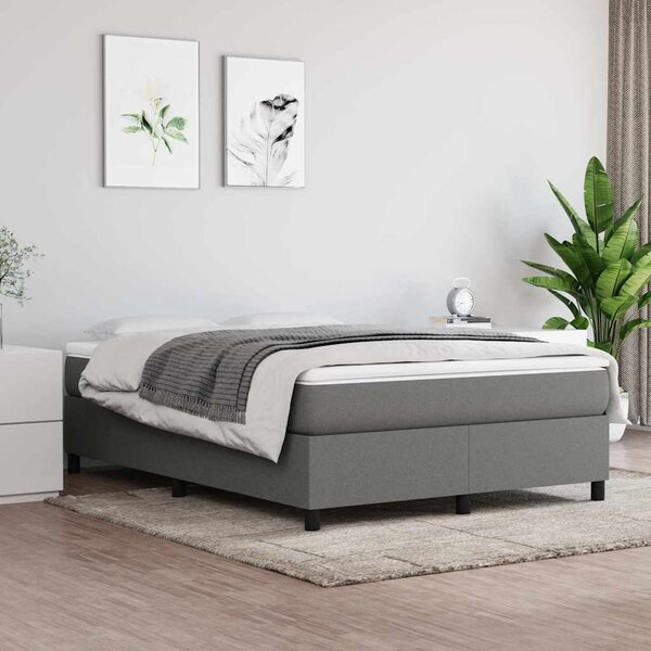 Rám postele s boxspringem tmavě šedý 140 x 190 cm textil 3120855