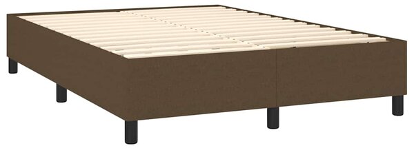 Box spring postel s matrací a LED tmavě hnědá 140x190 cm textil 3135112