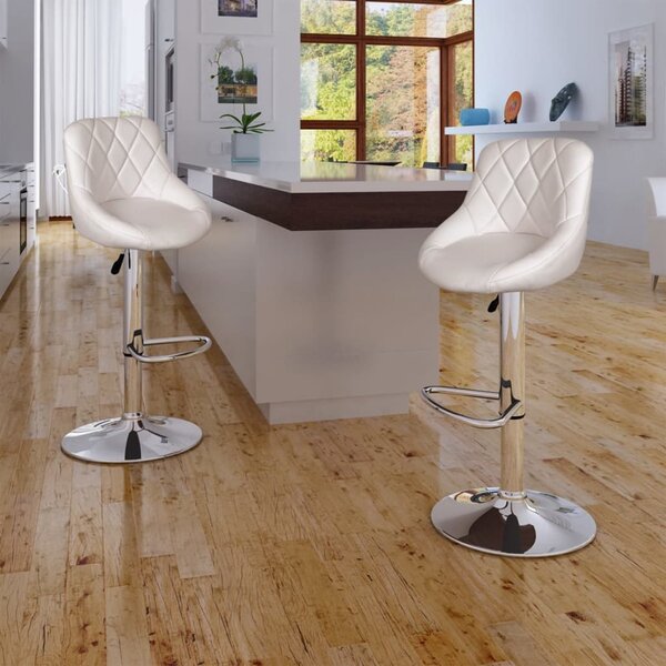 Barové stoličky 2 ks bílé umělá kůže