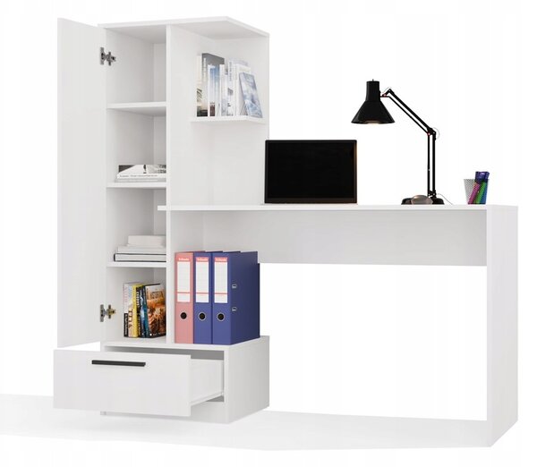 Psací stůl s regálem TopEshop Cosmo bílý 143x50x140 cm laminovaná deska