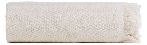 Krémový přehoz z recyklované bavlny 180x260 cm Spike – Ixia