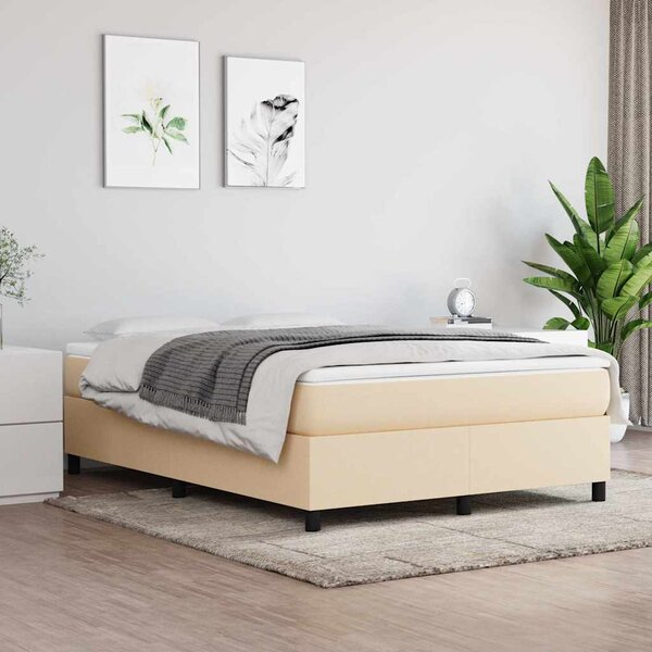 Rám postele s boxspringem krémový 140 x 190 cm textil 3120859