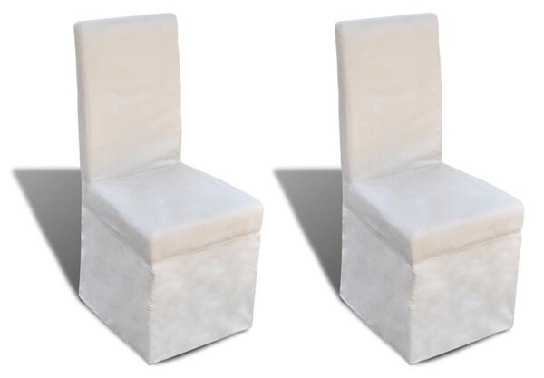 Jídelní židle 2 ks krémové bílé textil