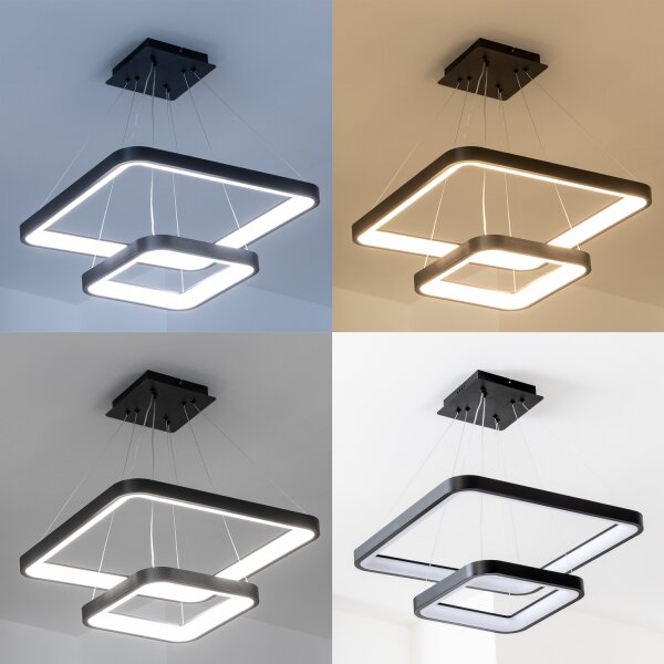 Brilagi - LED Stmív. lustr na lanku FALCON SLIM LED/78W/230V 50x50 cm černá + DO