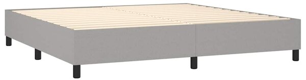 Box spring postel s matrací a LED světle šedá 200x200 cm textil 3134901