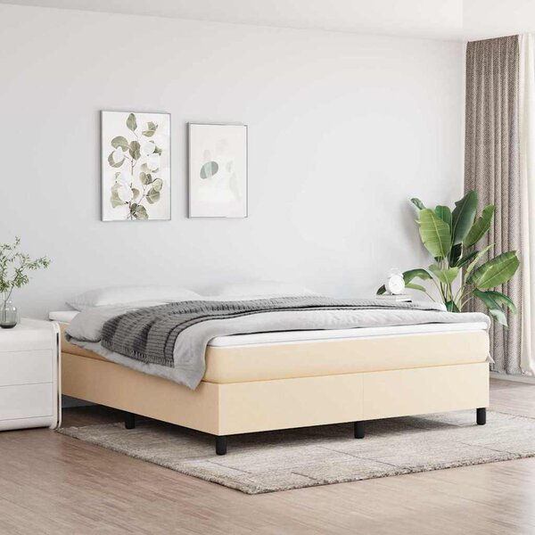 Rám postele s boxspringem krémový 160 x 200 cm textil 3120875
