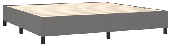Box spring postel s matrací a LED tmavě šedá 200x200 cm textil 3135062