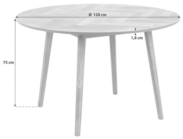 JÍDELNÍ STŮL, dub, barvy dubu, 120/120/75 cm MID.YOU - Jídelní stoly, Online Only