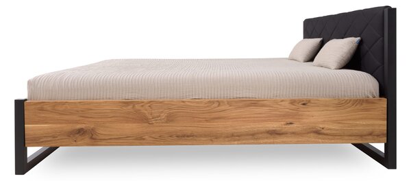 Manželská postel Modena 180x200 v kombinaci masivní dub a kov (několik barevných variant)