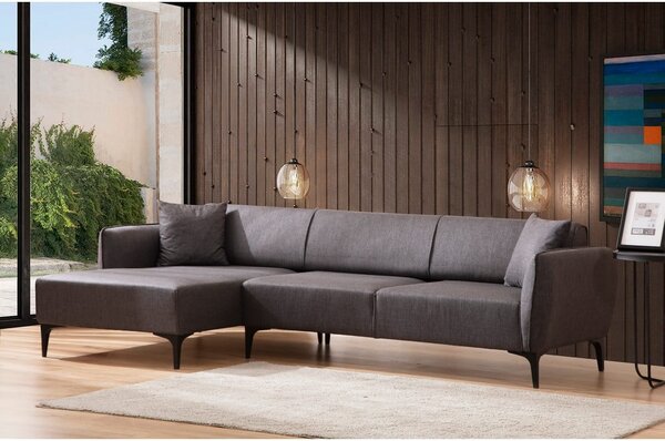 Tmavě šedá rohová pohovka Belissimo, levý roh – Balcab Home