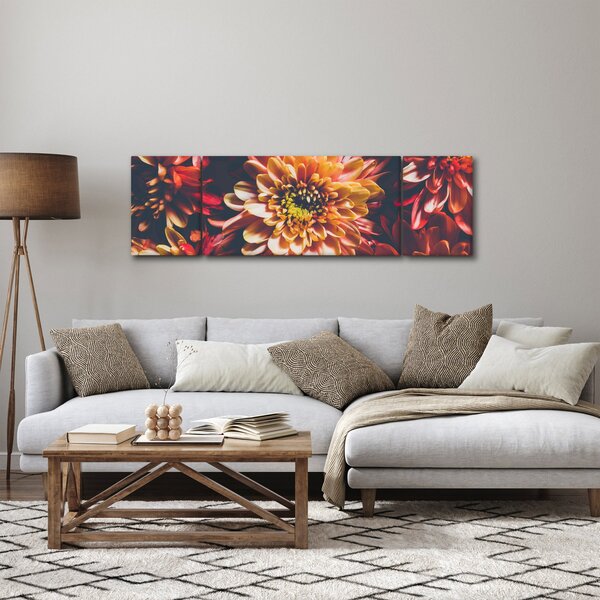 Obraz - Chryzantémy (170x50 cm)