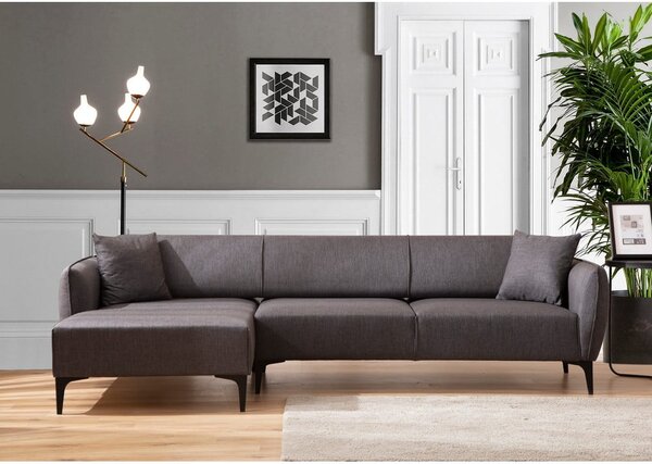 Tmavě šedá rohová pohovka Belissimo, levý roh – Balcab Home