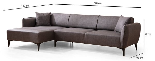 Tmavě šedá rohová pohovka Belissimo, levý roh – Balcab Home