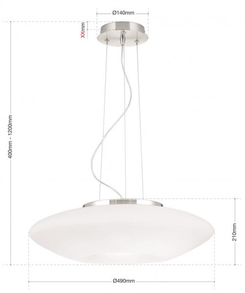 Orion HL6-1559/2 Závěsné svítidlo BLANC opálové sklo